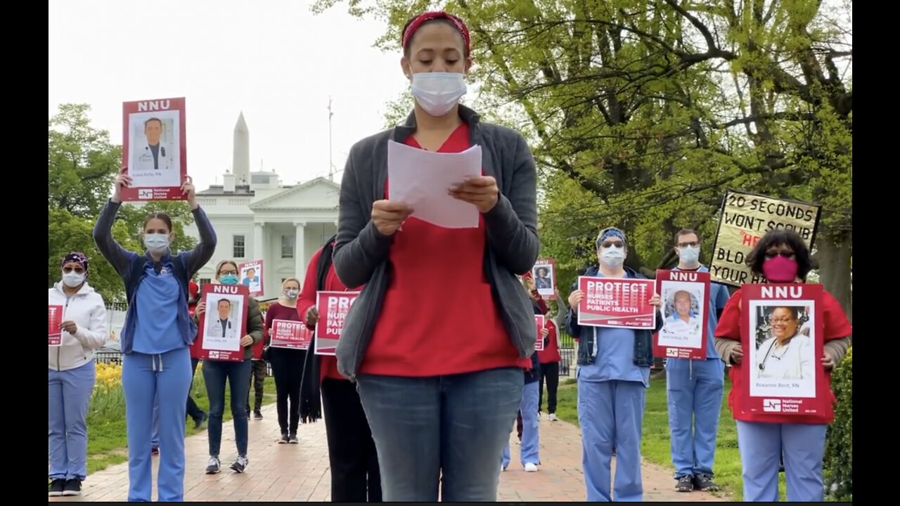 Nurses at the White House read names of colleagues killed by coronavirus