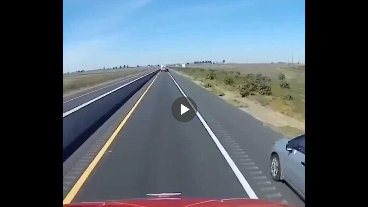 Truck driver cleans up after careless driver litters