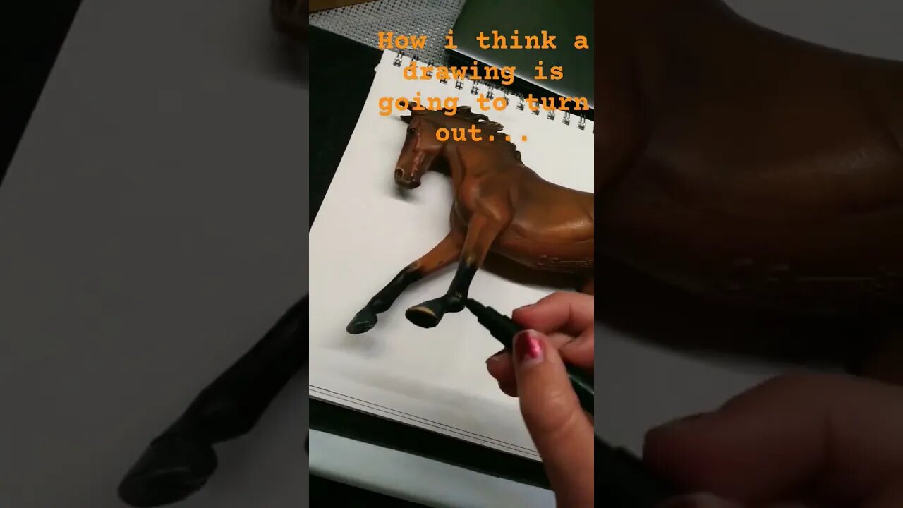 how drawings turn out in the end #art #horse #funny