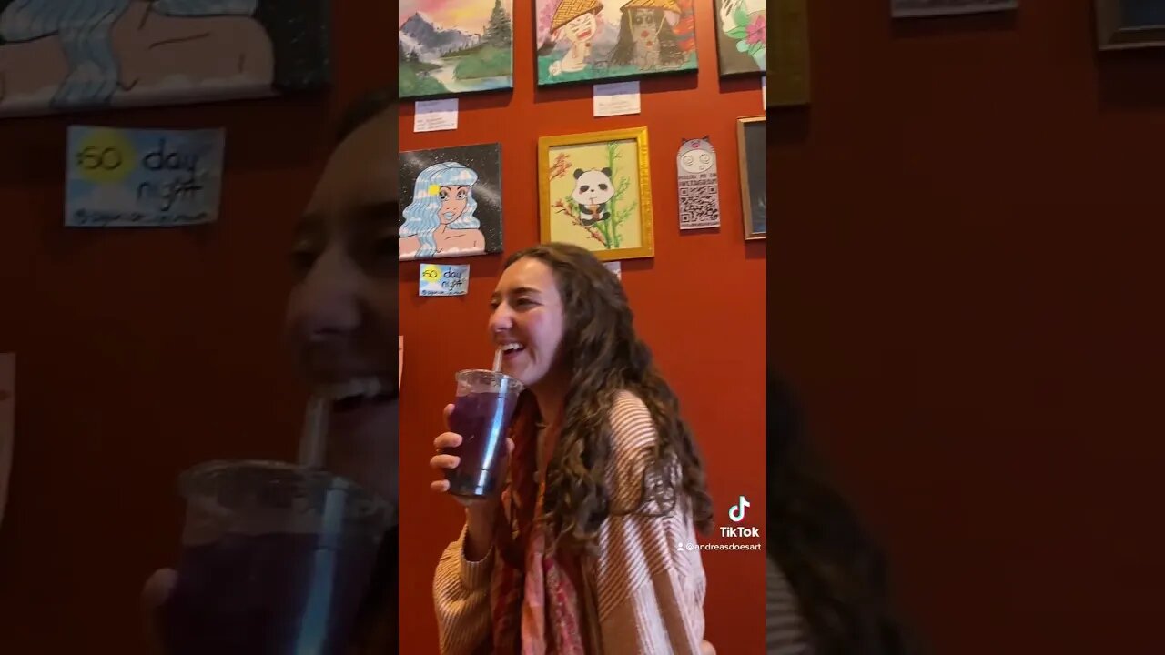 Selling Art at a Boba Shop!