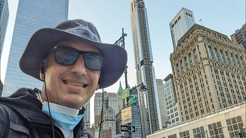 Liberty St and West St in New York City. Lower Manhattan. July 29, 2023.
