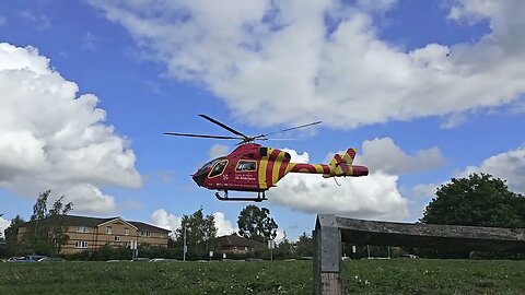 13 September 2023 At Colchester Essex Hospital Luch time the Helicopter taking off