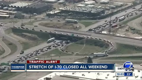 Portion of I-70 in north Denver closes for weekend bridge work at I-270