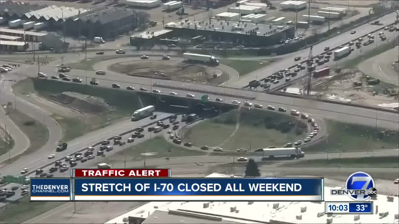 Portion of I-70 in north Denver closes for weekend bridge work at I-270