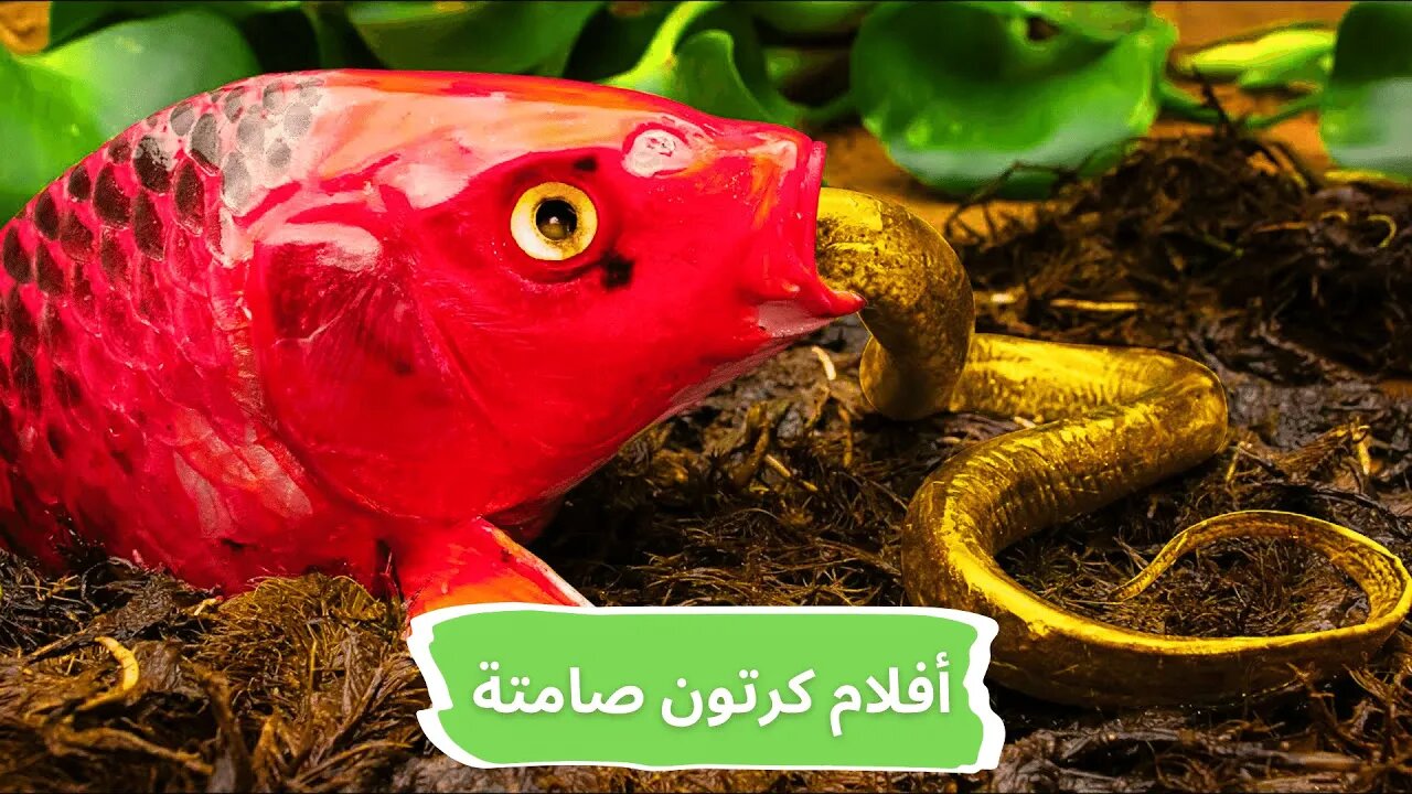 أسماك كوي الحمراء تقاتل ثعبان البحر 🐟🐍 أفلام كرتون صامتة ـ رسوم متحركة ـ حرب المطبخ