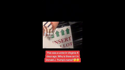 Attention! This voter in Virginia got video footage of her election machine. Why is there an ‘I’ in Donald Trump’s name? Is this some sort of election interference? 👀🚨