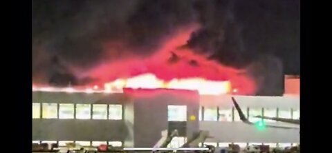 Huge Fire Burning at London Luton Airport