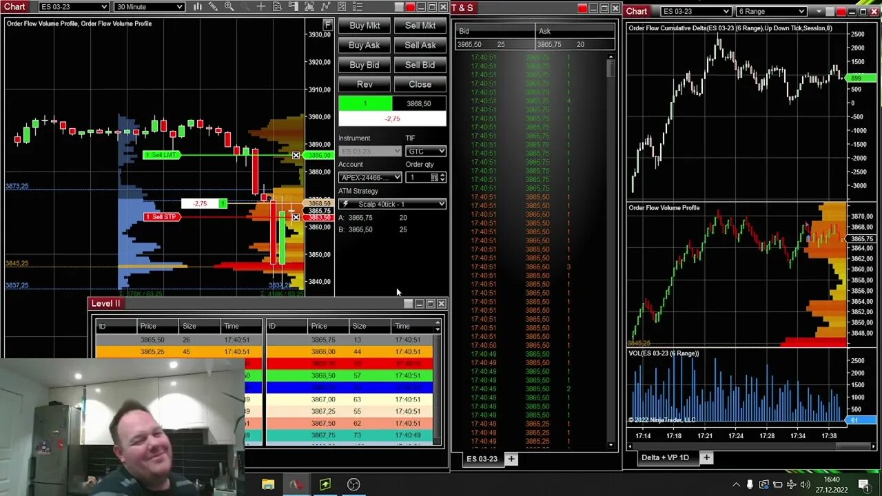 HUSTLING REMOTE WORK - SCALPING FUTURE ES +$200