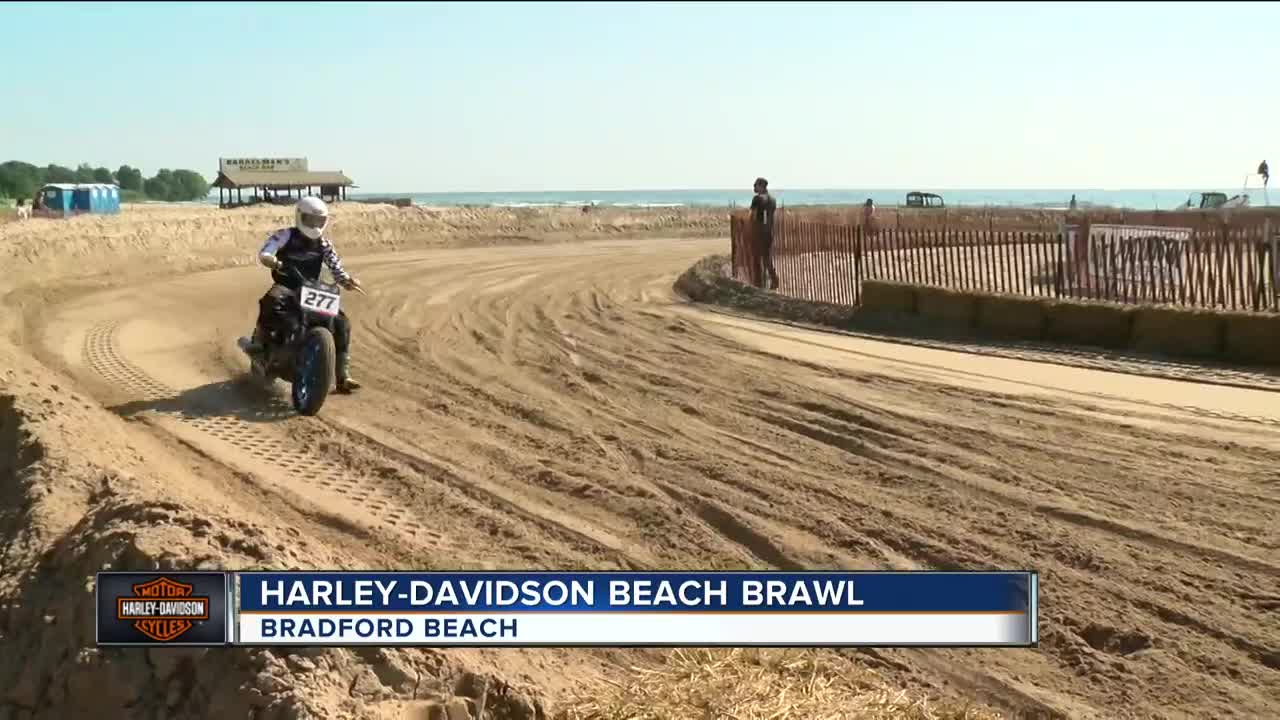 Harley riders take to the lakefront for beach race