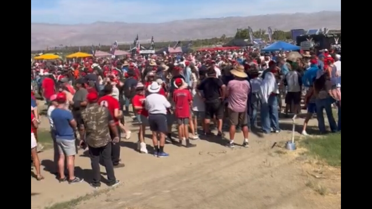 THOUSANDS line up early for Trump’s Rally in Coachella, California