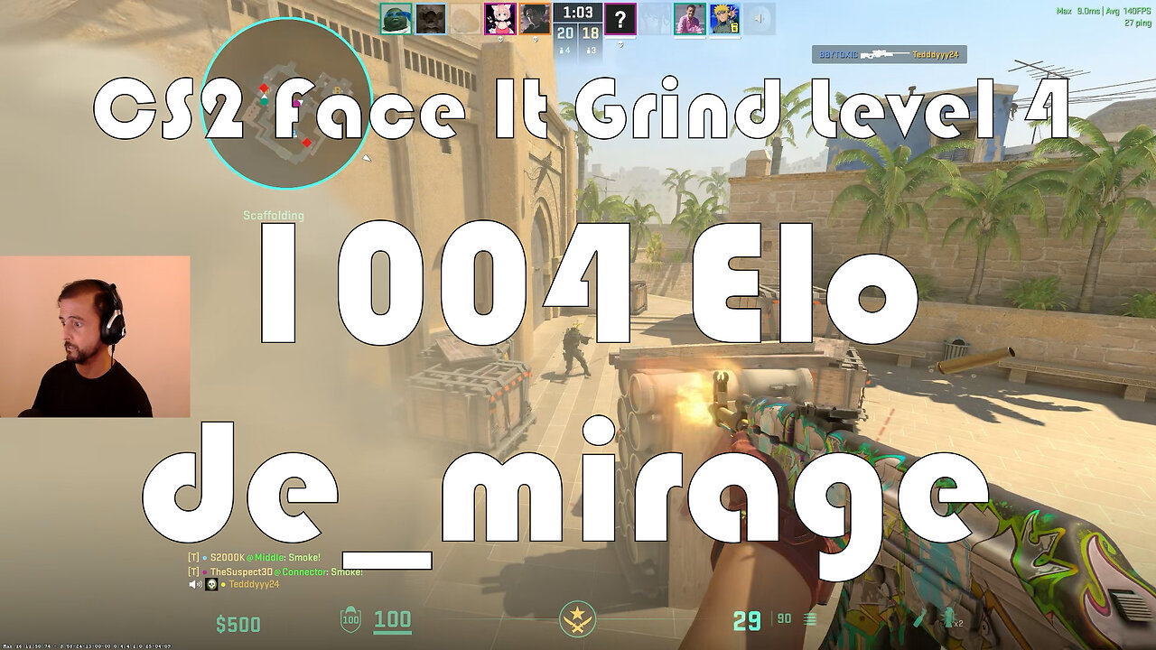 CS2 Face-It Grind - Face-It Level 4 - 1004 Elo - de_mirage