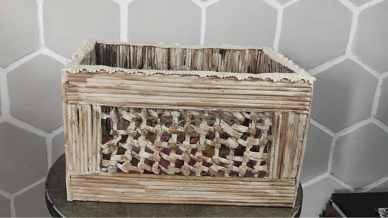 Cesto Rustico feito com Papelão e Jornal - [Diy Artesanato]