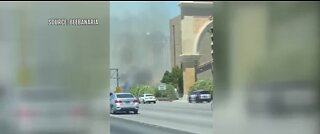 Fire behind the Bellagio Las Vegas today