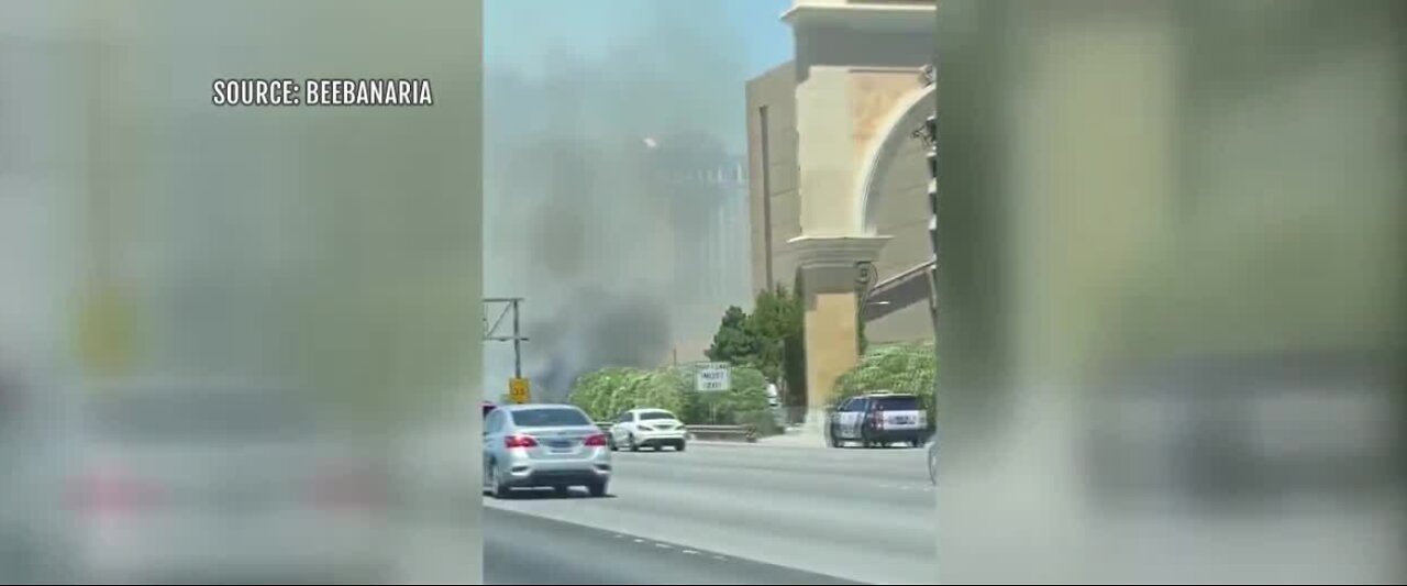 Fire behind the Bellagio Las Vegas today