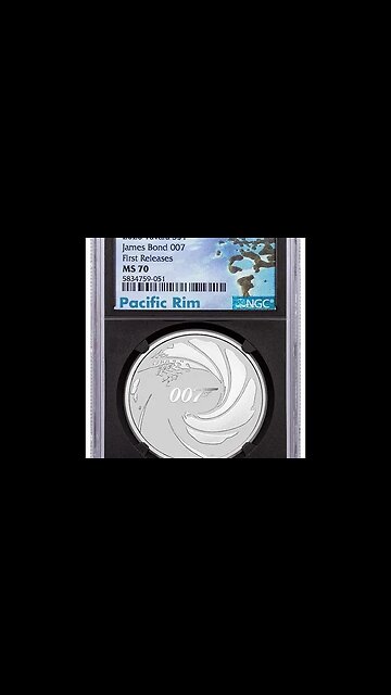 2020 TUVALU JAMES BOND 1-OZ SILVER $1 COIN NGC MS70 FIRST RELEASE PACIFIC RIM LABEL