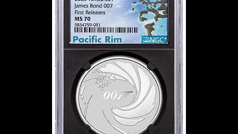 2020 TUVALU JAMES BOND 1-OZ SILVER $1 COIN NGC MS70 FIRST RELEASE PACIFIC RIM LABEL