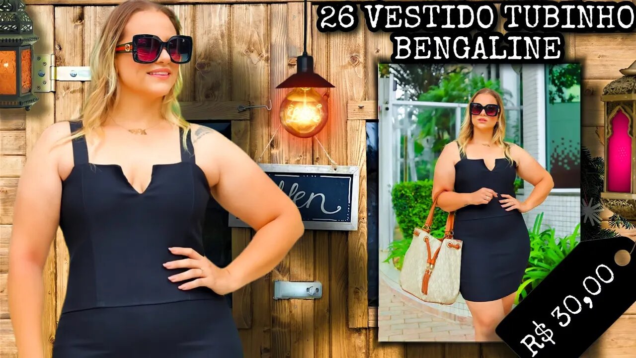 🛍️26 VESTIDO TUBINHO BENGALINE MODA FEMININA