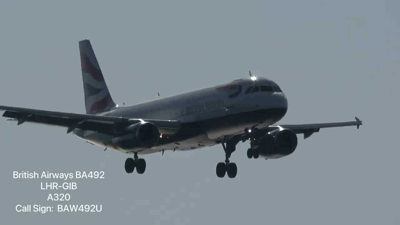 Gibraltar; 4K CLOSE UP Multiple Landings, Take offs, Taxi 21 April 2022