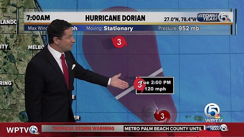 7 a.m. Tuesday Dorian update