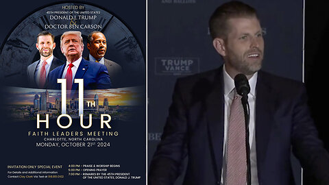 11th Hour Faith Leaders Meeting (10/21/2024) | Hosted By Doctor Carson & President Trump (Organized By Clay Clark) | Watch the Full Length Presentation from ERIC TRUMP