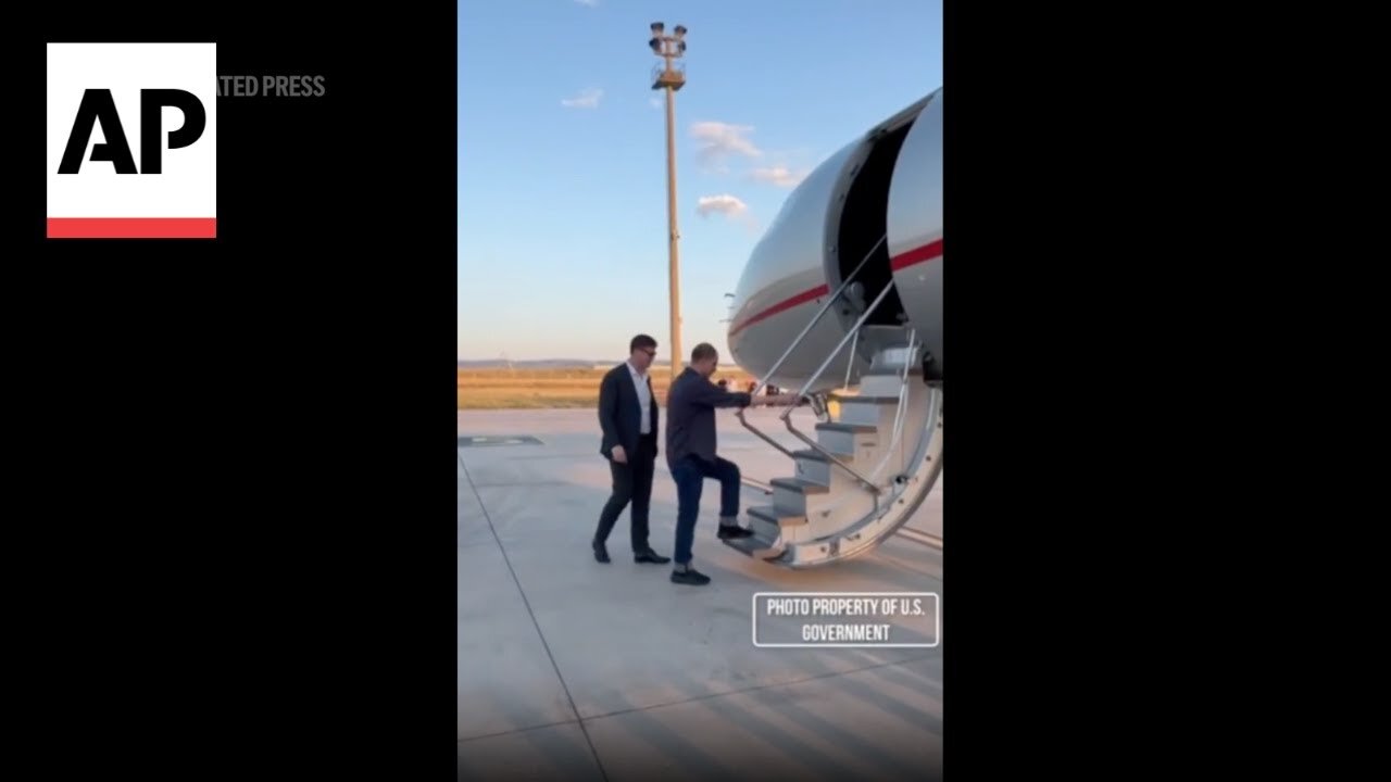 US releases video of freed prisoners boarding plane in Turkey to return home| CN
