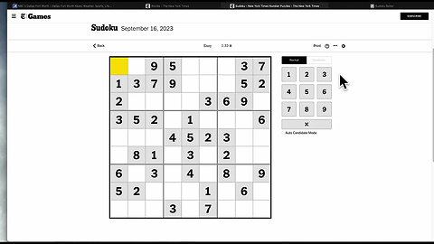 #Sudoku 2023 09 16 easy - could use improvement on solve time