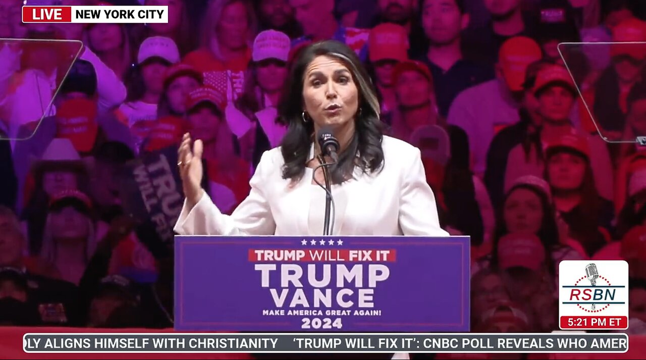 FULL SPEECH: Tulsi Gabbard Delivers Remarks at Madison Square Garden in NYC- 10/27/24