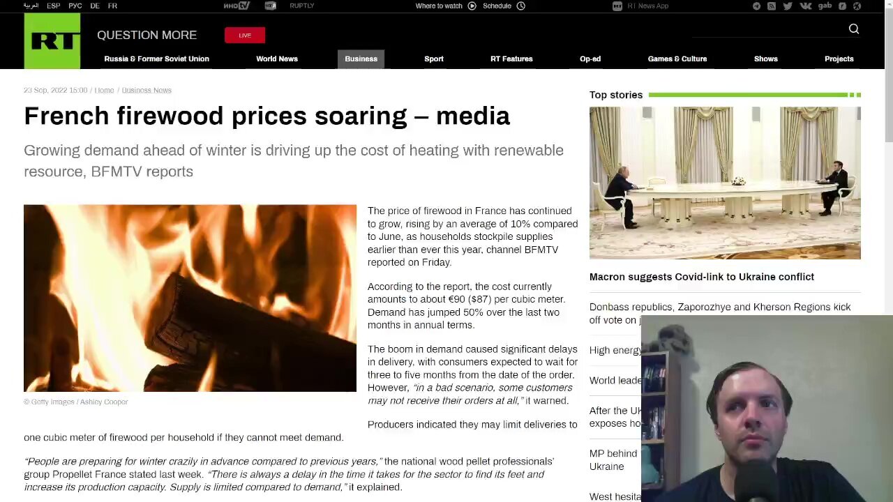 French firewood prices soaring