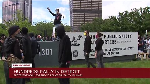 Hundreds gather at rally in downtown Detroit to protest against police brutality