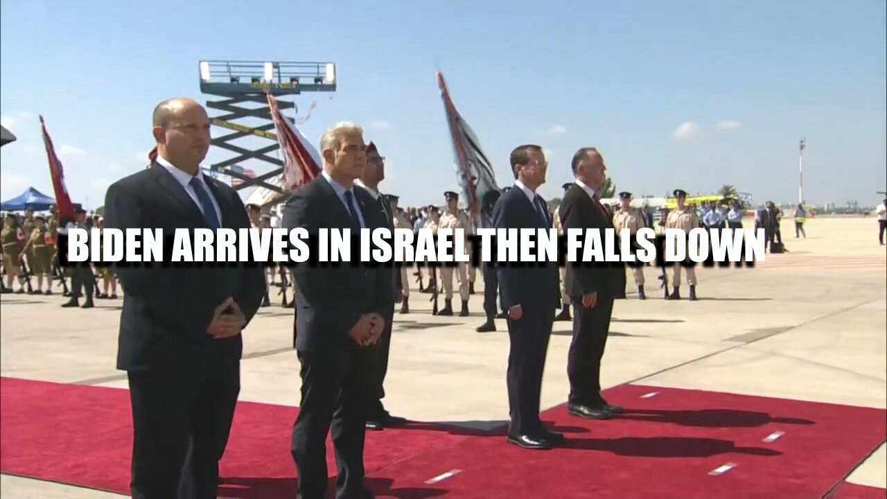 BIDEN ARRIVES IN ISRAEL THEN FALLS DOWN