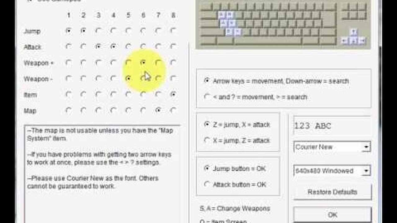 DoConfig: Cave Story's Controls and Game/Gamepad Configurations