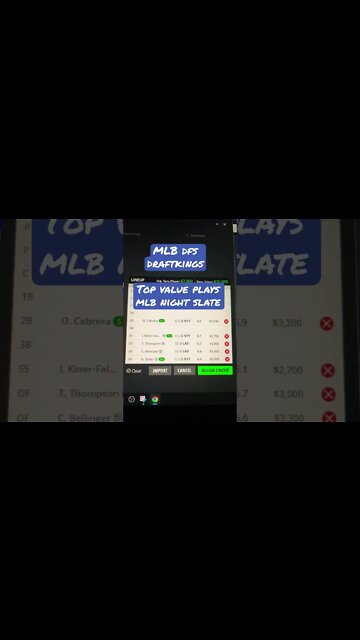 Dreams VALUE Picks MLB DFS Today Night Slate 10/11 Daily Fantasy Sports Strategy DraftKings Playoffs