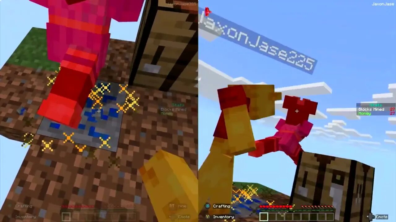 Boxing with my friend on SKYBLOCK #minecraft