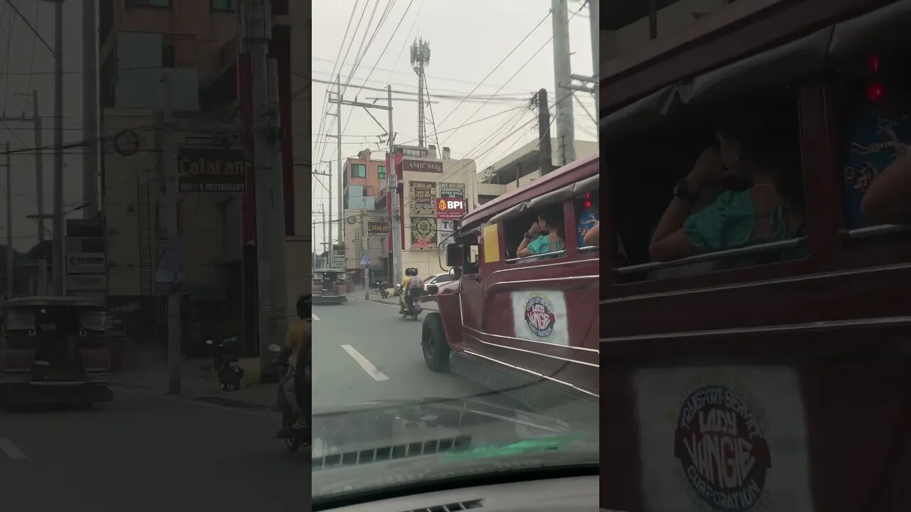 Jeepney in Filipino Traffic #shorts #philippines #itsmorefuninthephilippines