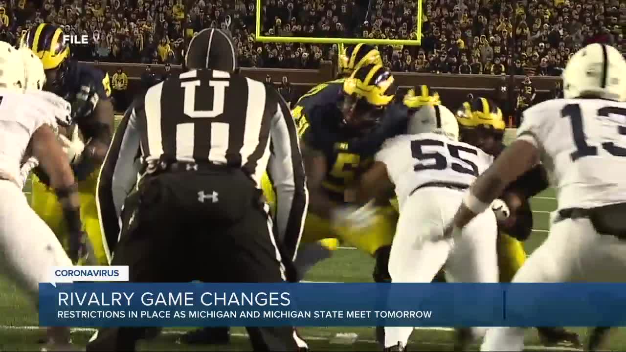 Restrictions in place as Michigan, Michigan State meet for rivalry game Saturday