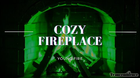 Relax In Front Of A Cozy Green Fireplace | Fireplace Sound