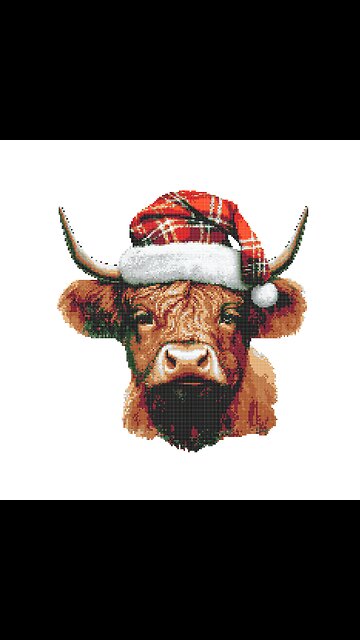 CHRISTMAS HIGHLAND COW Cross Stitch Pattern by Welovit Cross Stitch | welovit.net | #welovit