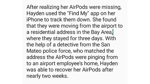 Woman Tracks Stolen AirPods to Airport Employee's Home with 'Find My' App