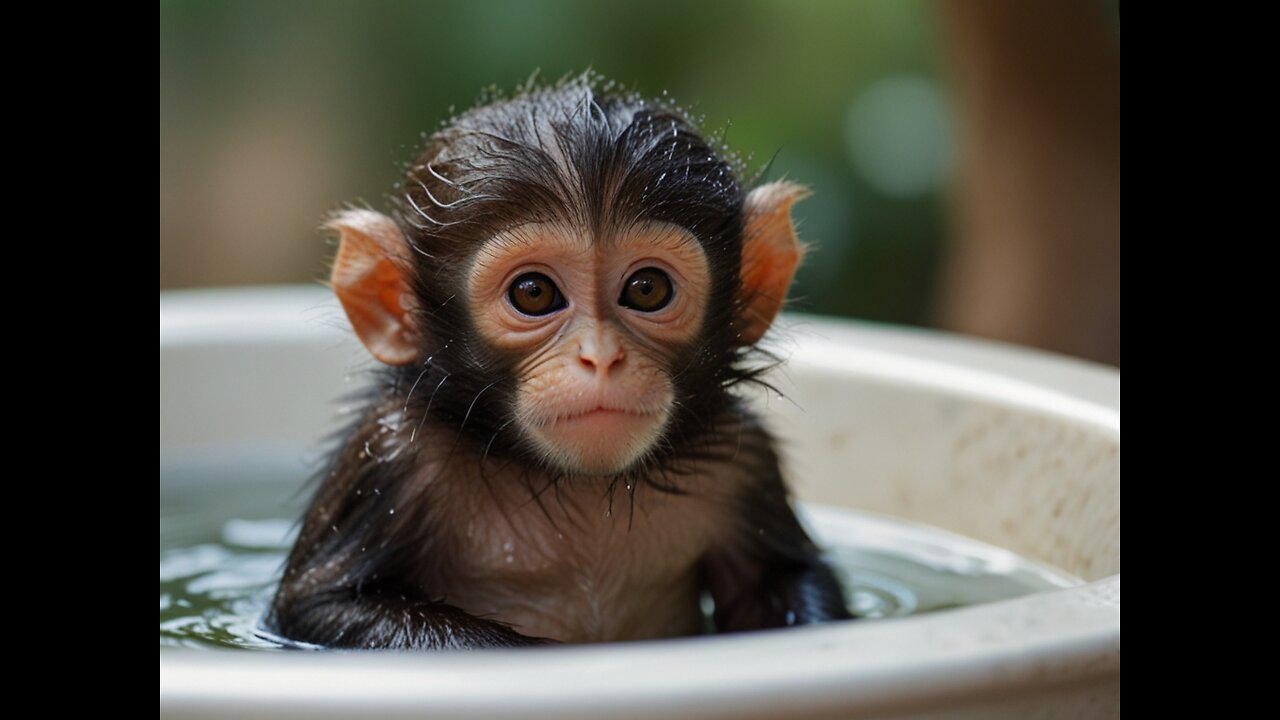 Baby monkey taking a bath #animal #animals #nature #pet #cute #wildlife #love #dog #pets