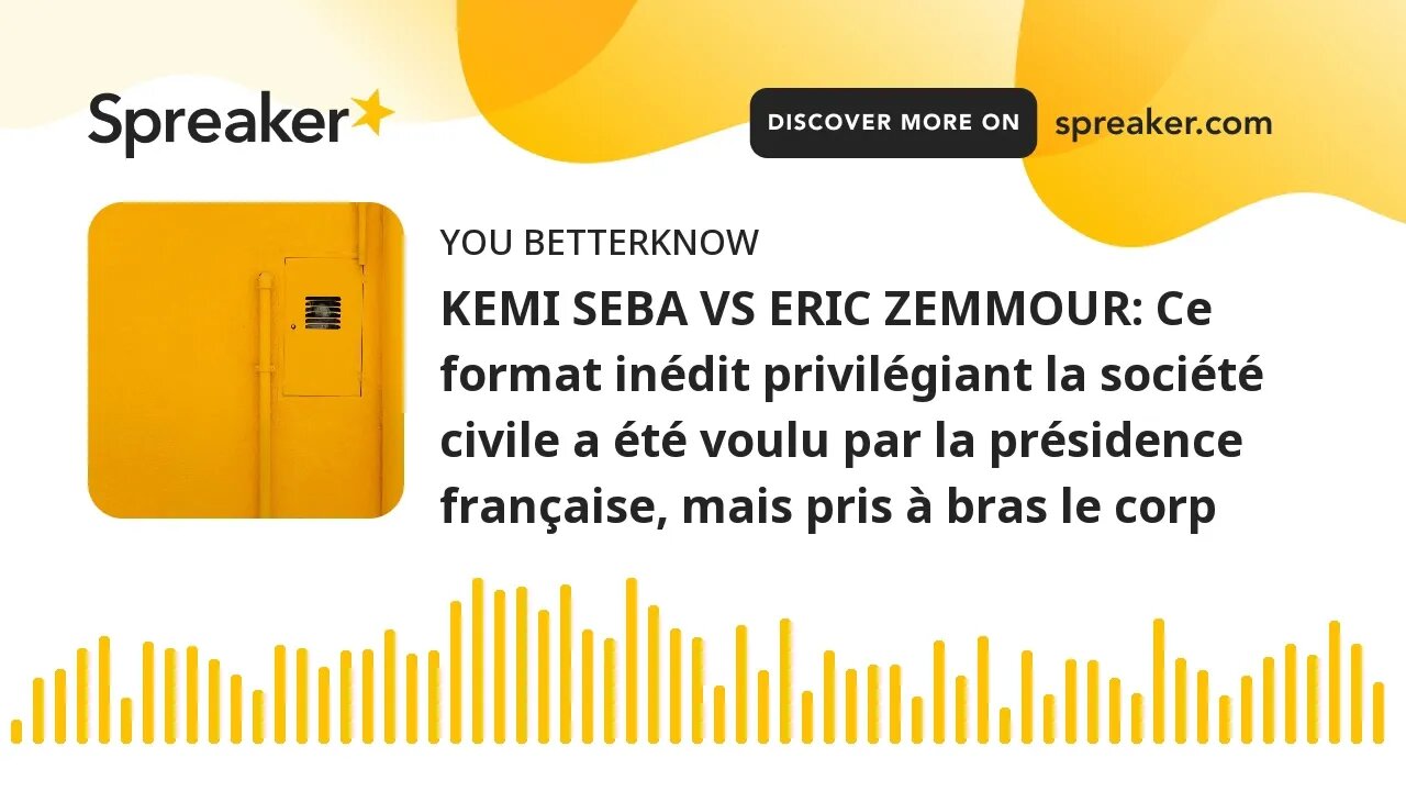 KEMI SEBA VS ERIC ZEMMOUR: Ce format inédit privilégiant la société civile a été voulu par la présid