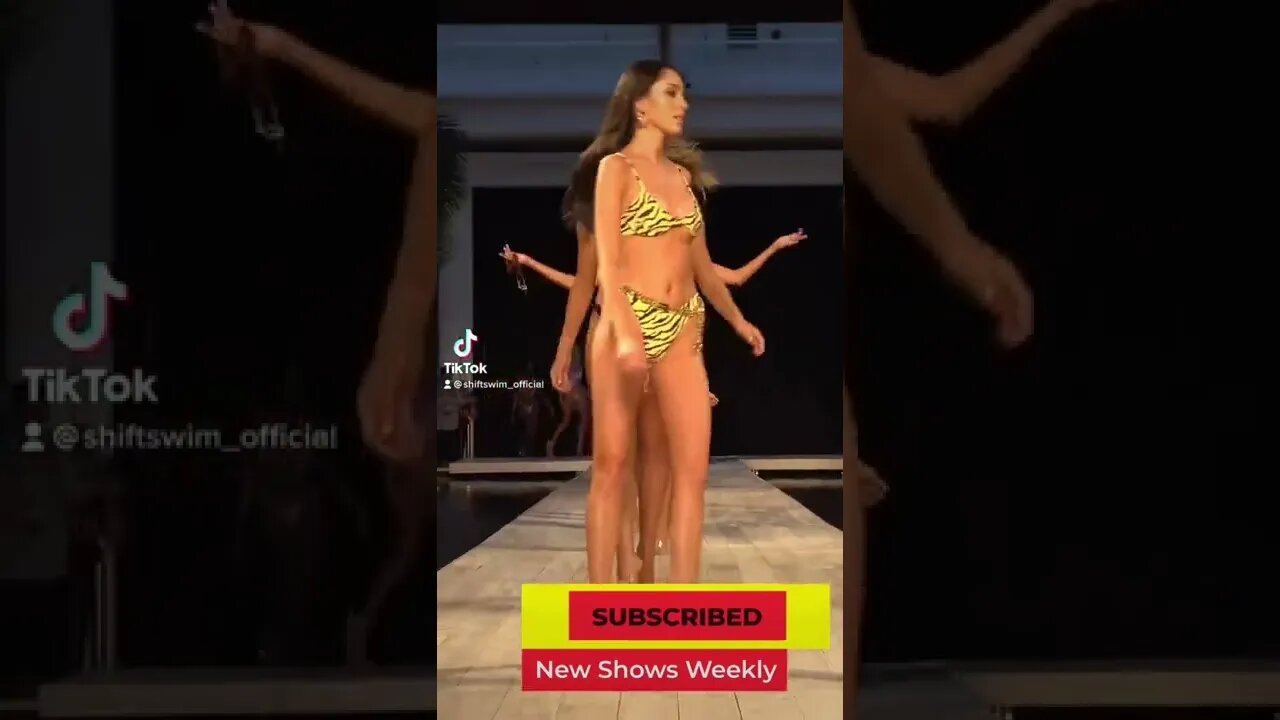 Bikini models marching the fashion show for VDM the label #bikinimodel #shorts