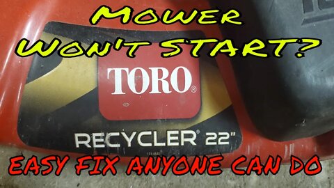 Toro push Mower won't start #pushmower #nostart