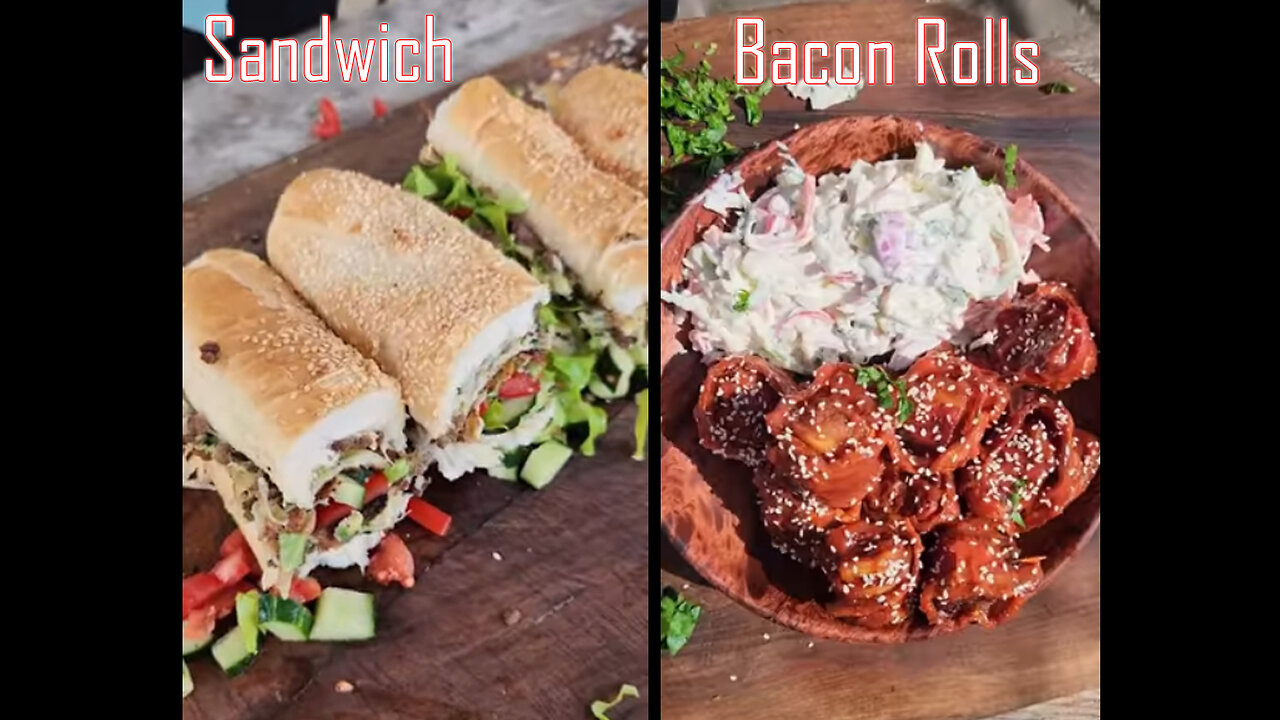 A Delicious Sandwich🌭 & Some Tasty Bacon Rolls 🫔 cocking food videos