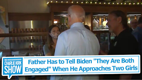 Father Has to Tell Biden "They Are Both Engaged" When He Approaches Two Girls