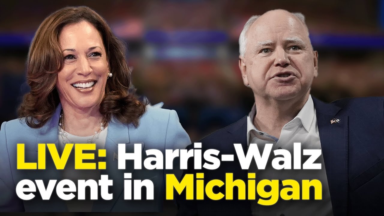 President Harris and running mate Gov. Tim Walz holding an event at Detroit Metro Airport