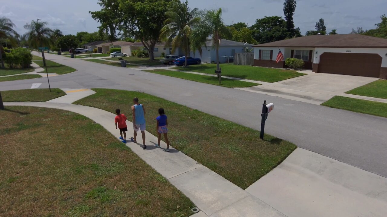 Blasian Babies Family Walks Around GrandMaMa's Corner Lot During Vacation!