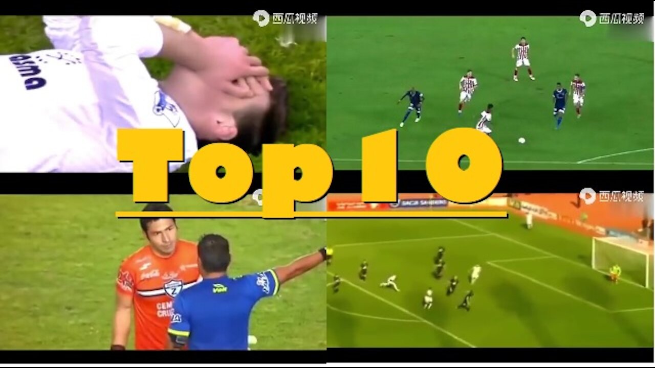 Top 10 funny football goals. ⚽🤣