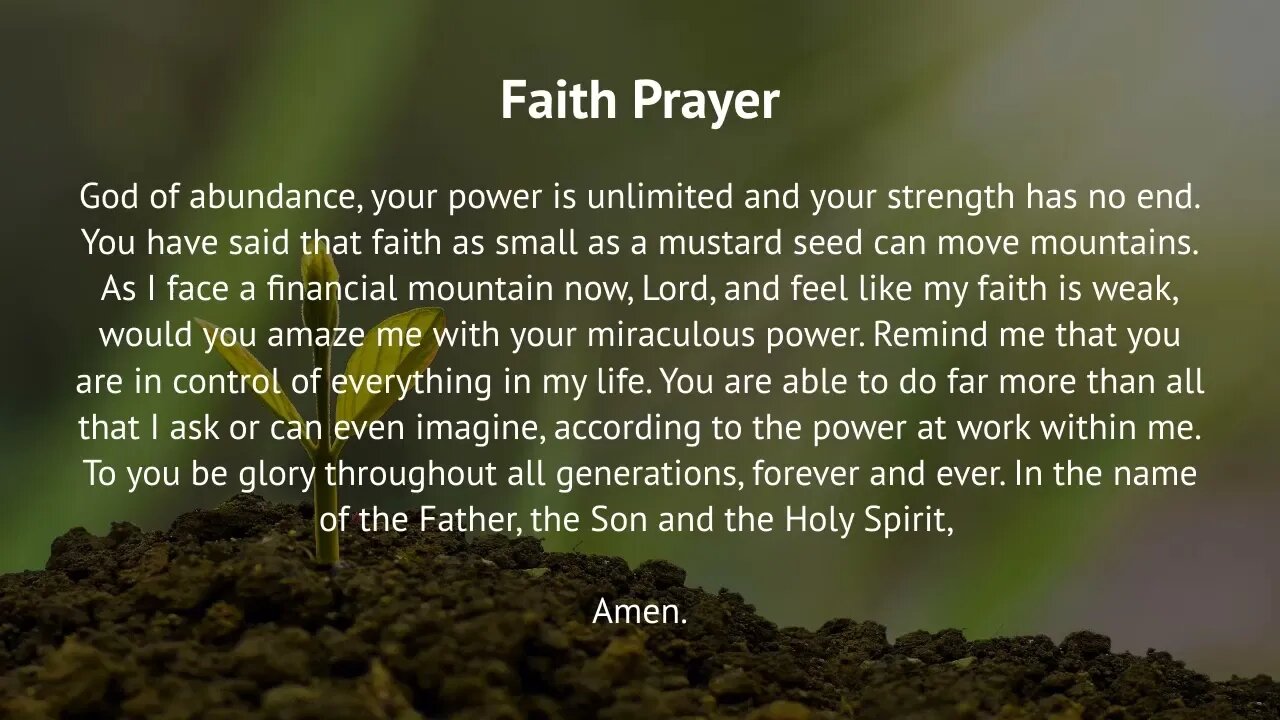 Faith Prayer (Prayer for Financial Miracle)