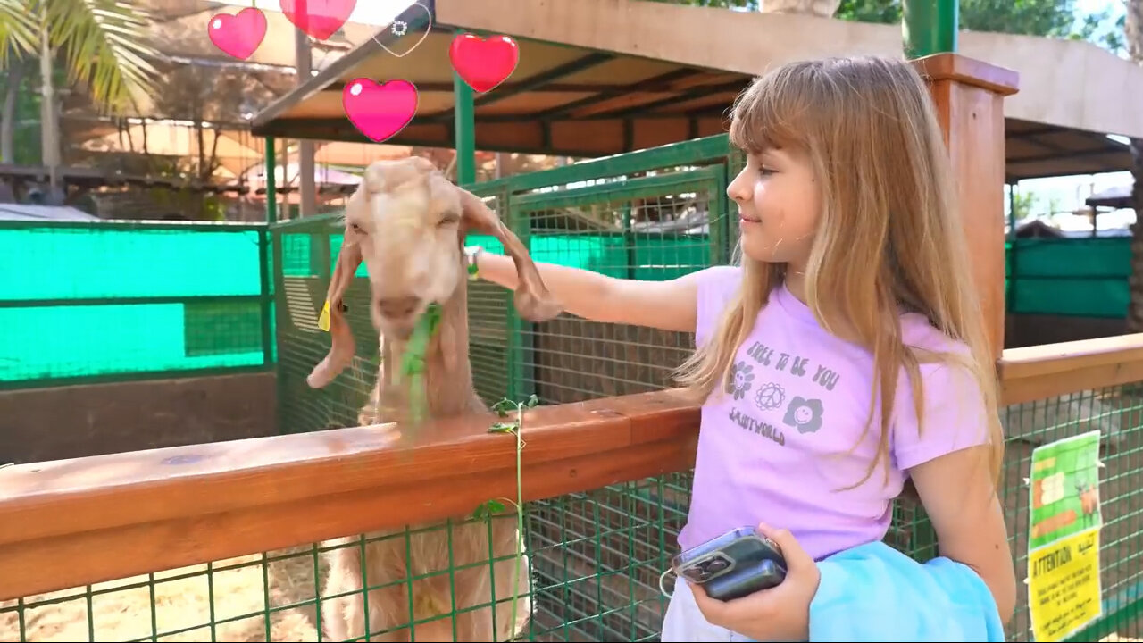 Diana & Roma feed the Animals at the Emirates Park Zoo