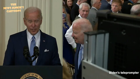 Biden: That damn teleprompter strikes again.